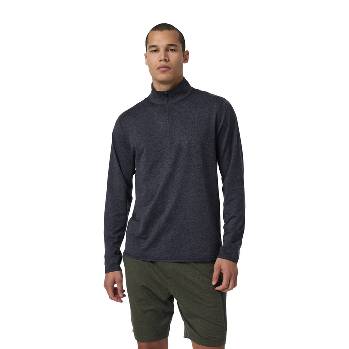Vuori Ponto Mock Neck Half Zip (Men) - Charcoal Heather Apparel - Top - Sweatshirt - The Heel Shoe Fitters