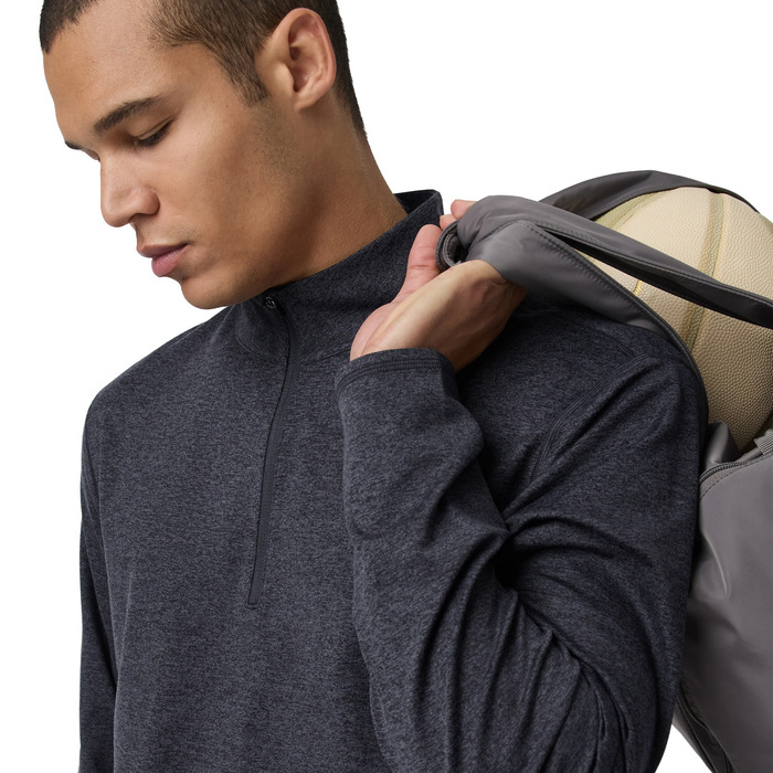 Vuori Ponto Mock Neck Half Zip (Men) - Charcoal Heather Apparel - Top - Sweatshirt - The Heel Shoe Fitters