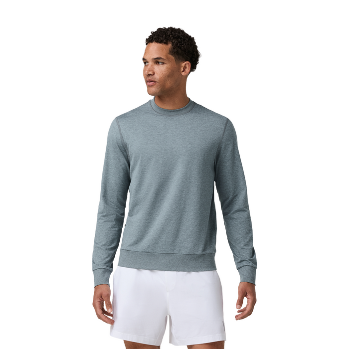 Vuori Ponto Performance Crew (Men) - Foggy Blue Heather Apparel - Top - LongSleeve - The Heel Shoe Fitters