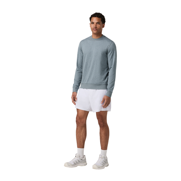 Vuori Ponto Performance Crew (Men) - Foggy Blue Heather Apparel - Top - LongSleeve - The Heel Shoe Fitters