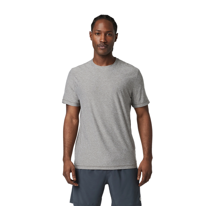 Vuori Strato Tech Tee (Men) - Heather Grey Apparel - Top - ShortSleeve - The Heel Shoe Fitters