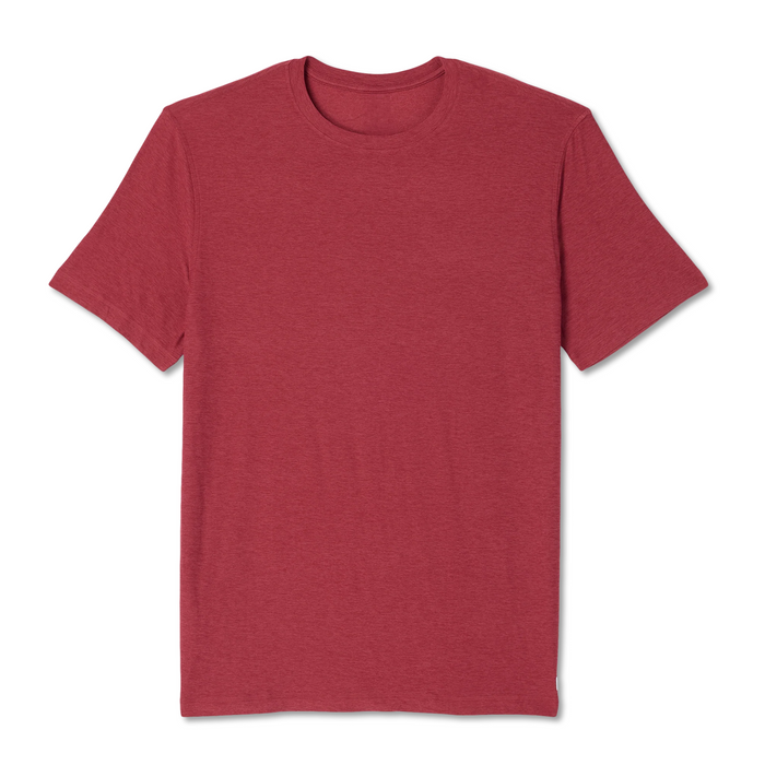 Vuori Strato Tech Tee (Men) - Sour Cherry Heather Apparel - Top - ShortSleeve - The Heel Shoe Fitters