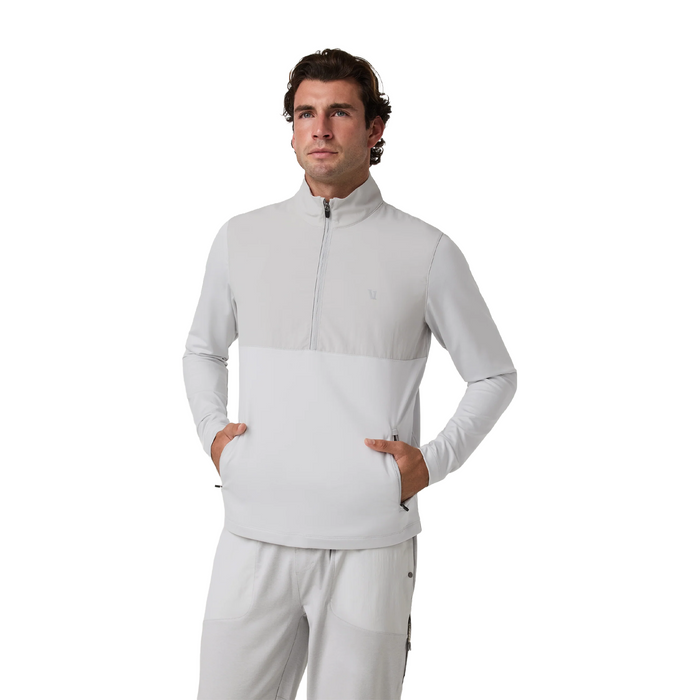 Vuori Sunday Element Half Zip (Men) - Frost Grey Apparel - Top - Sweatshirt - The Heel Shoe Fitters