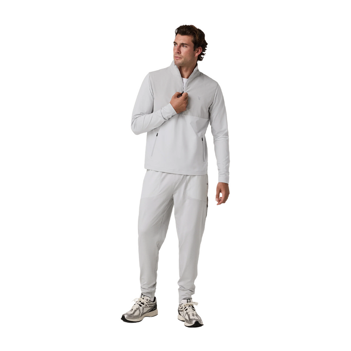 Vuori Sunday Element Half Zip (Men) - Frost Grey Apparel - Top - Sweatshirt - The Heel Shoe Fitters