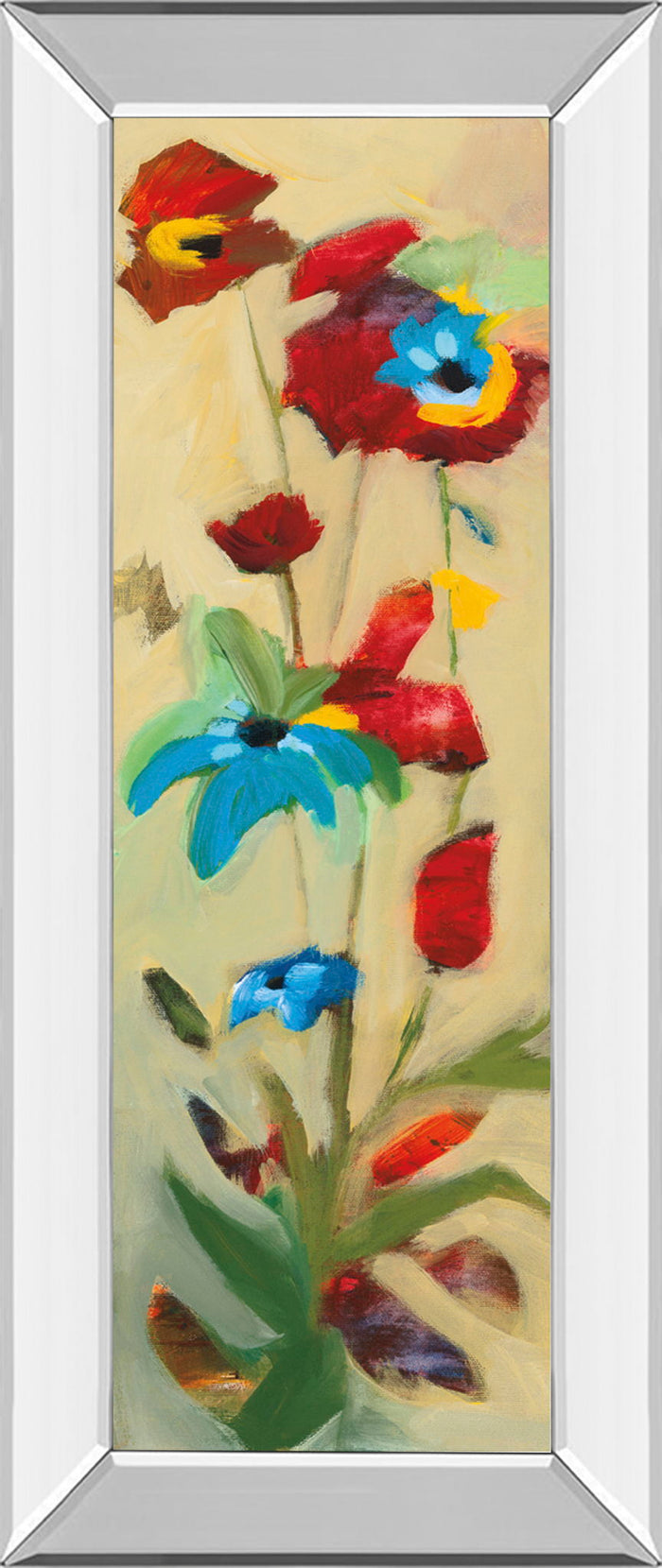 Wildflower Il By Jennifer Zybala - Mirror Framed Print Wall Art - Beige