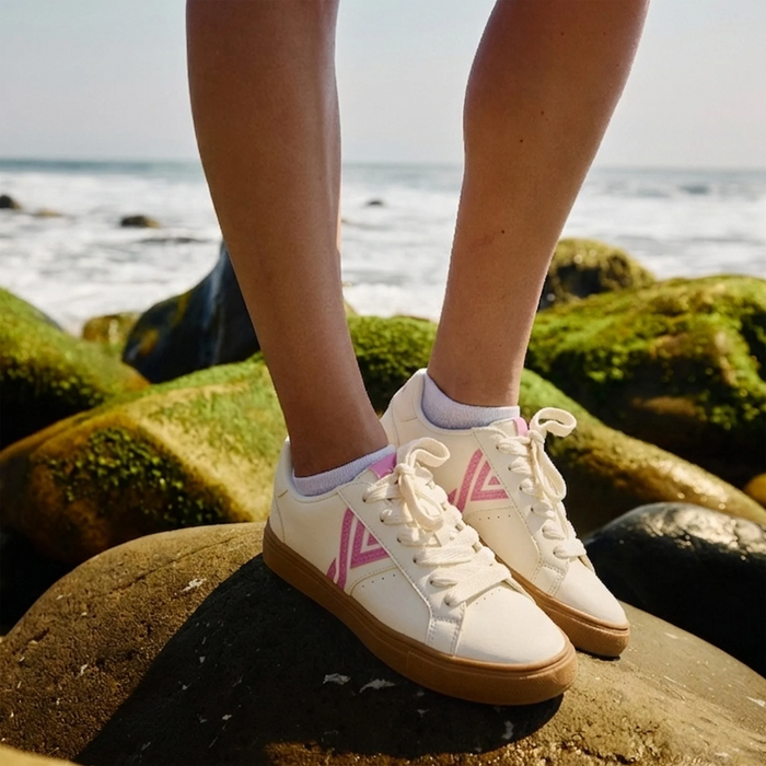 YY Nation Yimbus Cactus Sneaker (Women) - White/Pink/Gum Athletic - Casual - Lace Up - The Heel Shoe Fitters