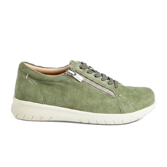 Ziera Solar XF Sneaker (Women) - Khaki Suede Athletic - Casual - Lace Up - The Heel Shoe Fitters